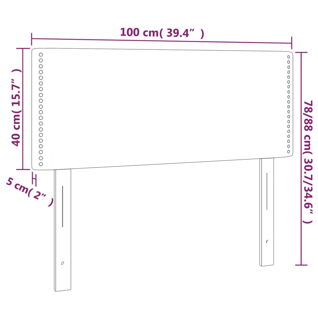 Kopfteil Schwarz 100x5x78/88 cm Stoff