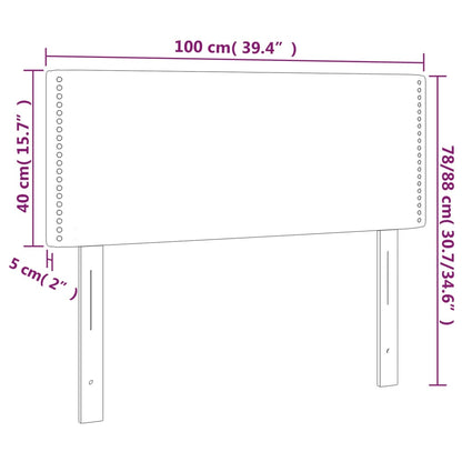 Kopfteil Hellgrau 100x5x78/88 cm Samt