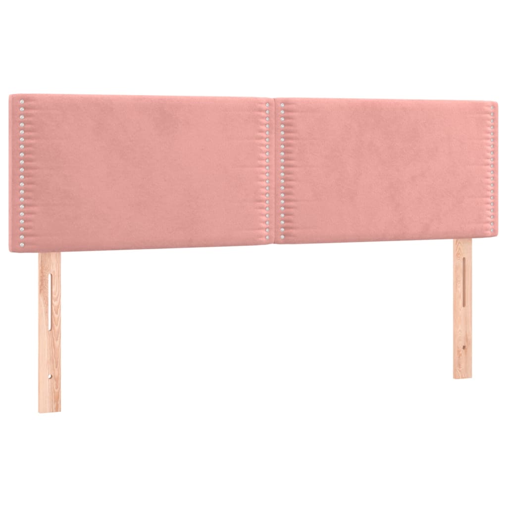 Kopfteile 2 Stk. Rosa 72x5x78/88 cm Samt