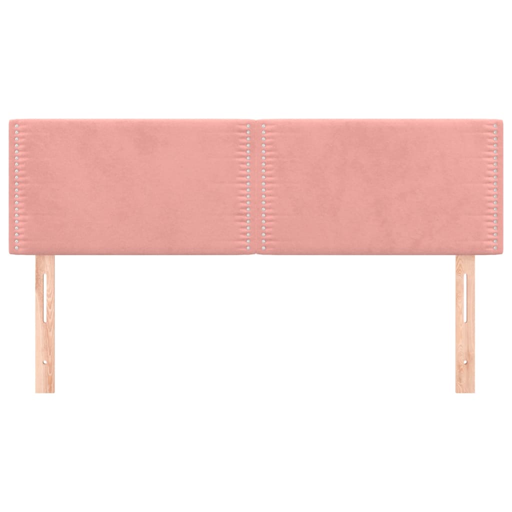 Kopfteile 2 Stk. Rosa 72x5x78/88 cm Samt