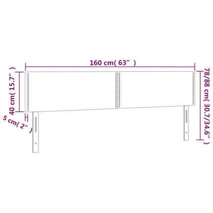 Kopfteile 2 Stk. Dunkelblau 80x5x78/88 cm Samt