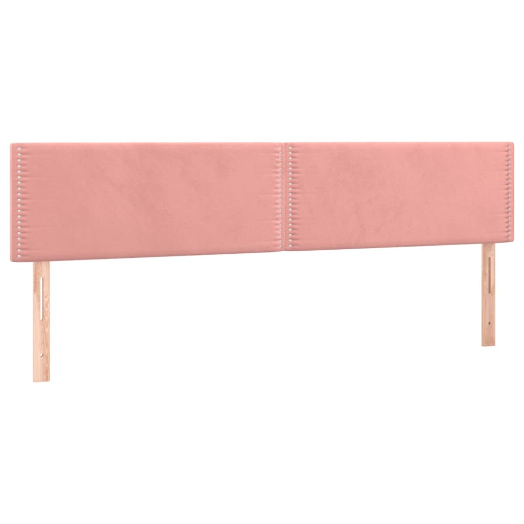 Kopfteile 2 Stk. Rosa 80x5x78/88 cm Samt