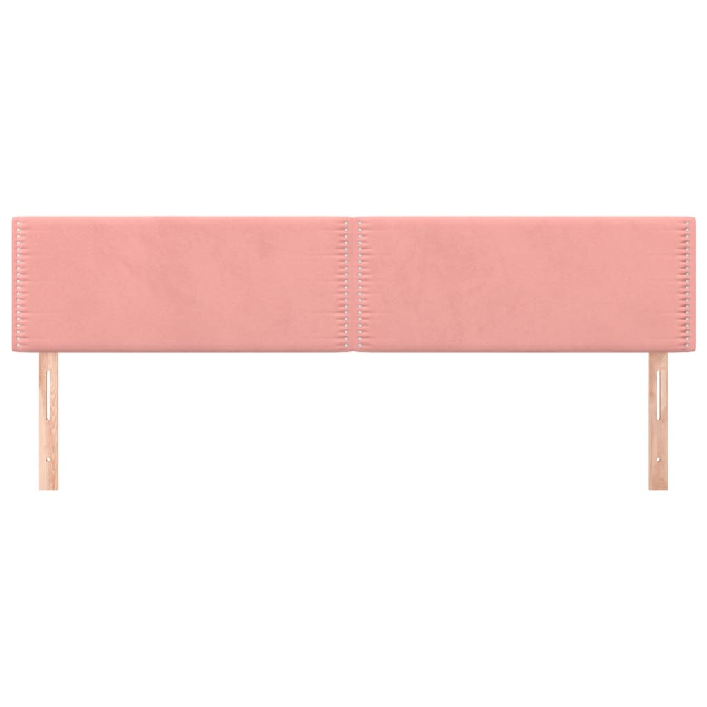 Kopfteile 2 Stk. Rosa 80x5x78/88 cm Samt