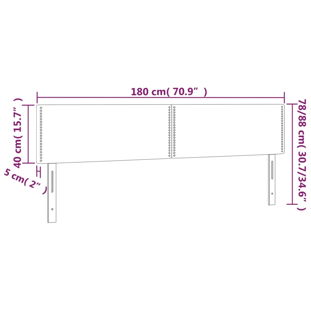 Kopfteile 2 Stk. Dunkelblau 90x5x78/88 cm Samt