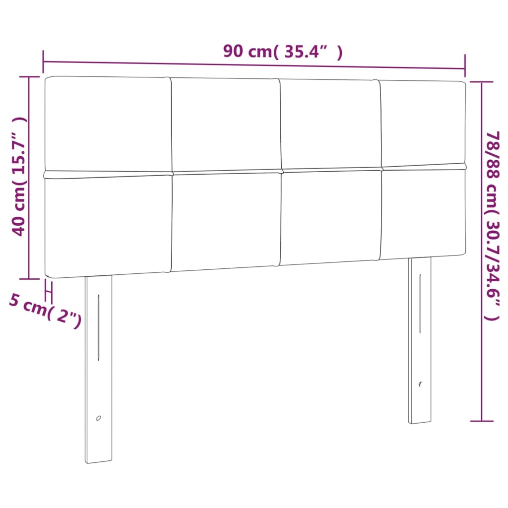 Kopfteil Dunkelgrün 90x5x78/88 cm Samt