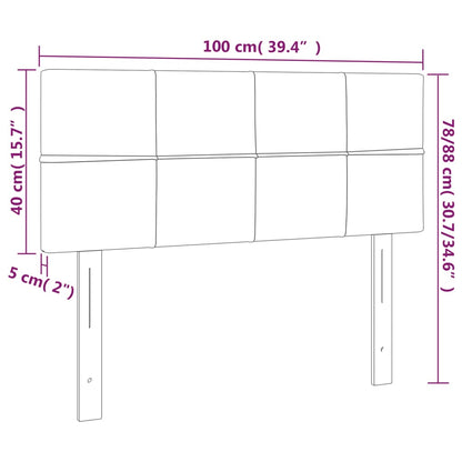 Kopfteil Hellgrau 100x5x78/88 cm Stoff