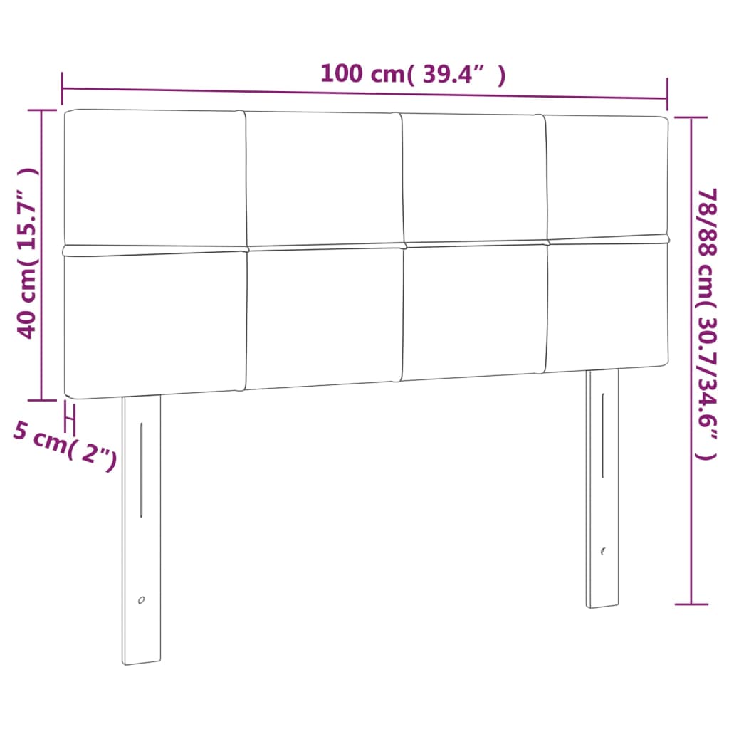 Kopfteil Creme 100x5x78/88 cm Stoff