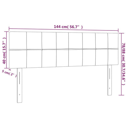 Kopfteile 2 Stk. Dunkelgrau 72x5x78/88 cm Stoff