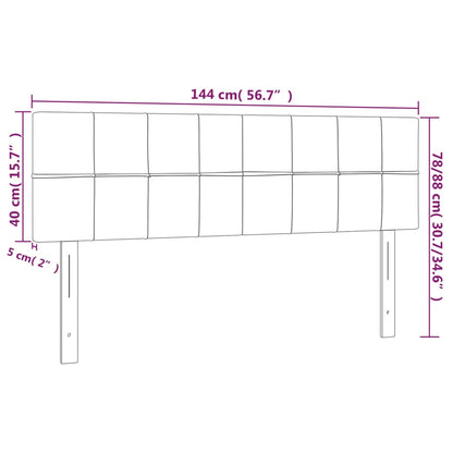 Kopfteile 2 Stk. Schwarz 72x5x78/88 cm Stoff