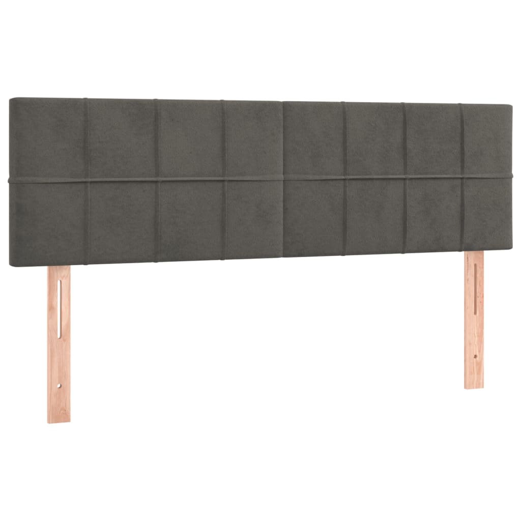 Kopfteile 2 Stk. Dunkelgrau 72x5x78/88 cm Samt