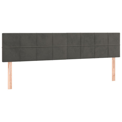 Kopfteile 2 Stk. Dunkelgrau 90x5x78/88 cm Samt