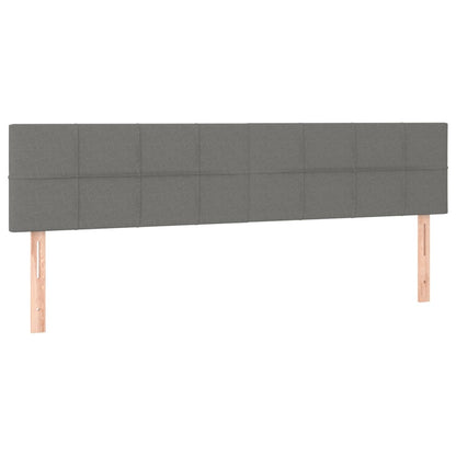 Kopfteile 2 Stk. Dunkelgrau 100x5x78/88 cm Stoff