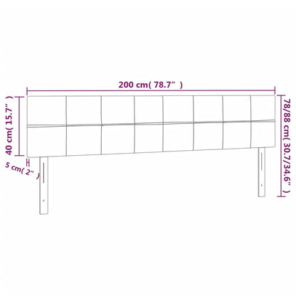 Kopfteile 2 Stk. Dunkelgrau 100x5x78/88 cm Stoff