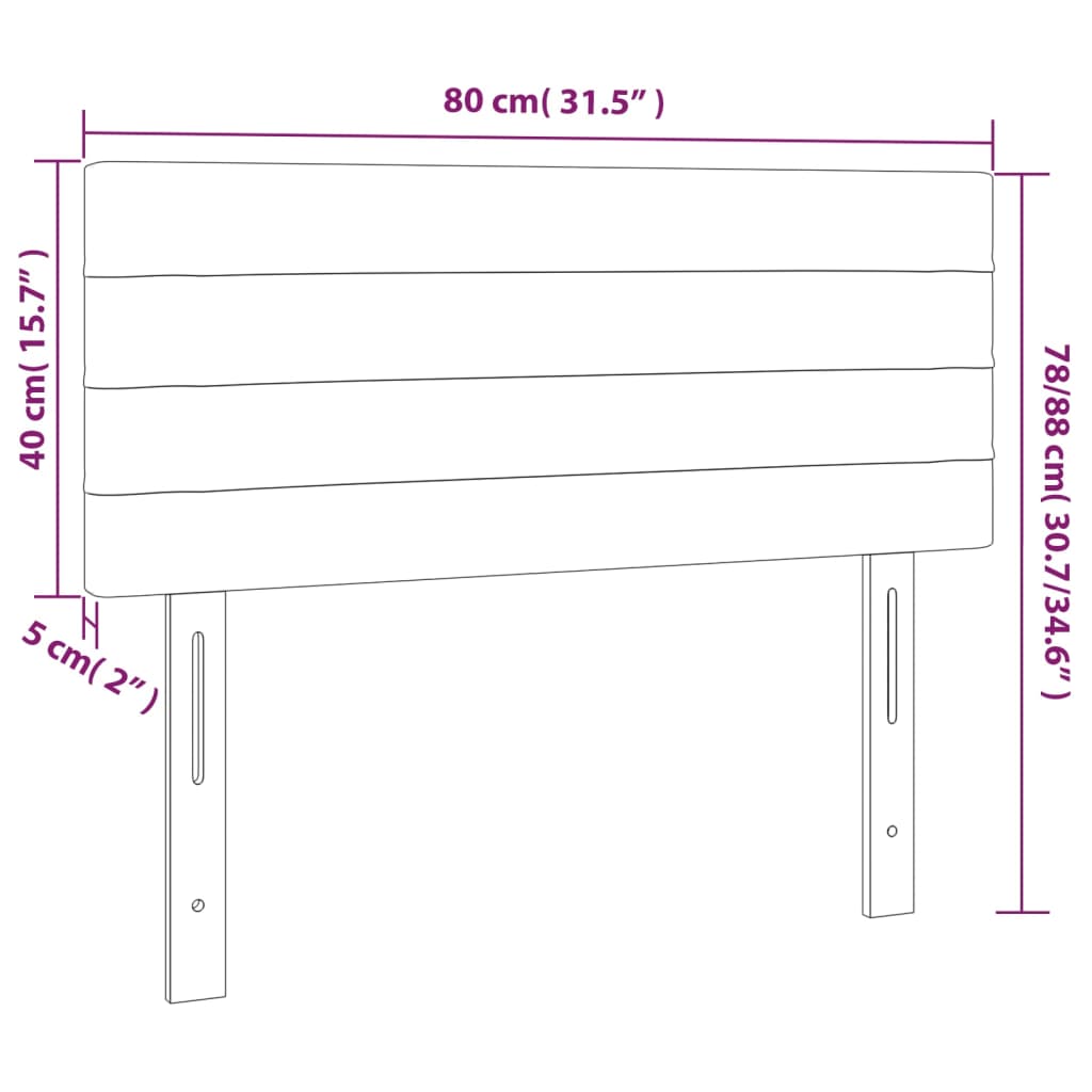 Kopfteil Hellgrau 80x5x78/88 cm Samt