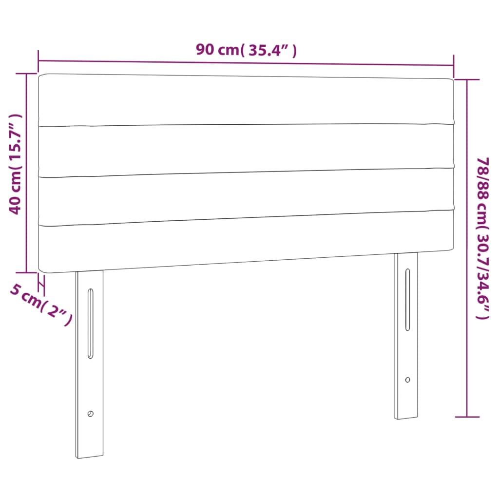 Kopfteil Rosa 90x5x78/88 cm Samt