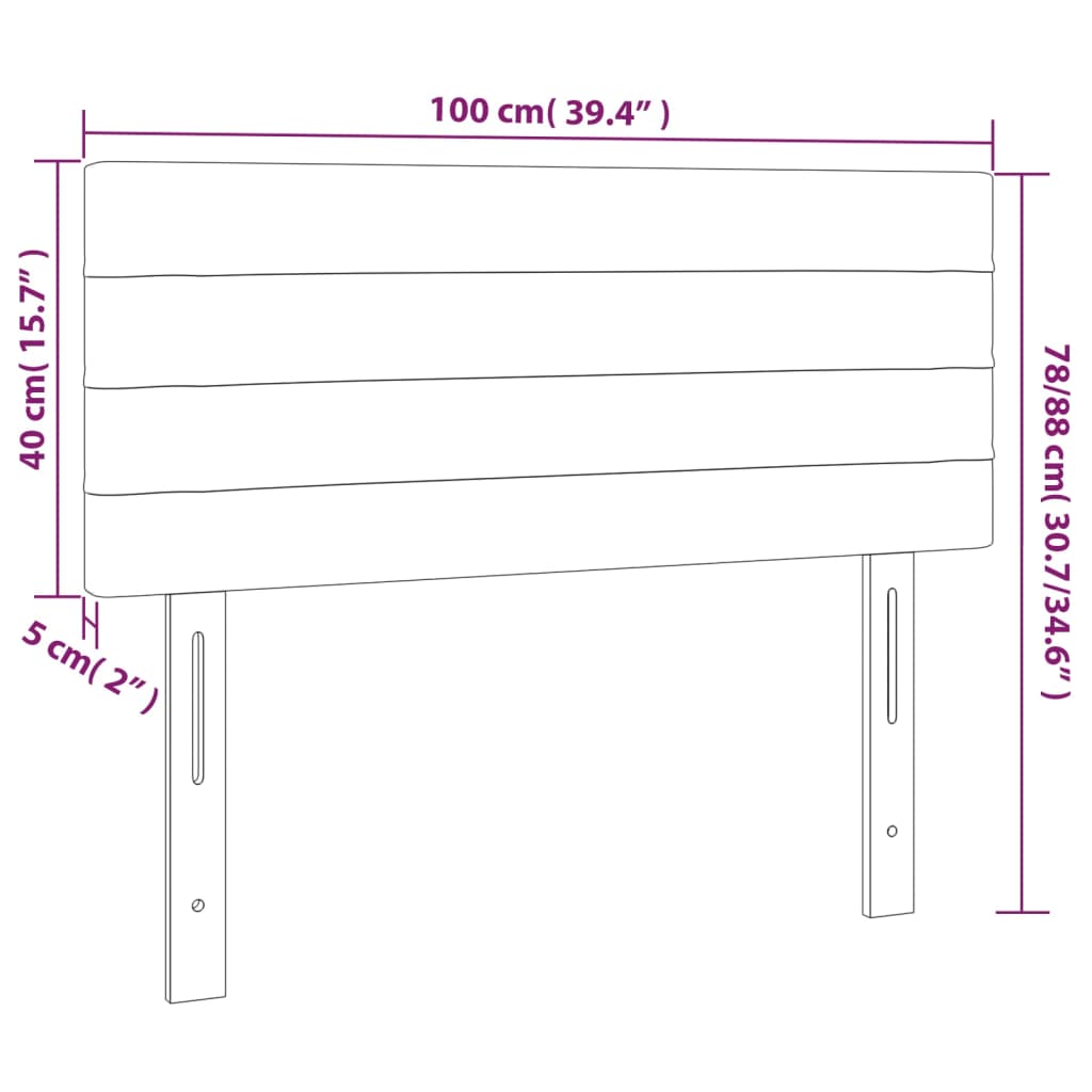 Kopfteil Dunkelgrün 100x5x78/88 cm Samt