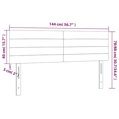 Kopfteile 2 Stk. Hellgrau 72x5x78/88 cm Stoff