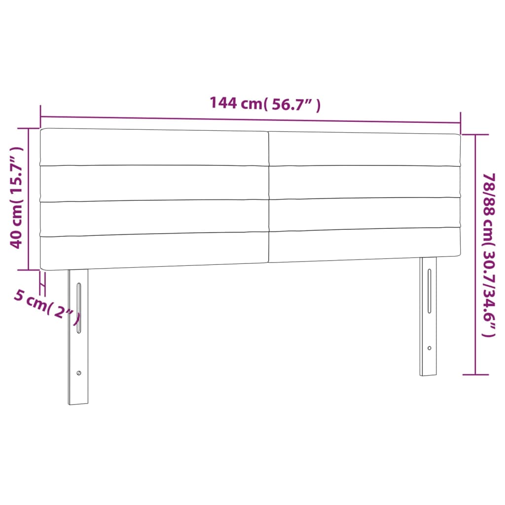 Kopfteile 2 Stk. Schwarz 72x5x78/88 cm Stoff