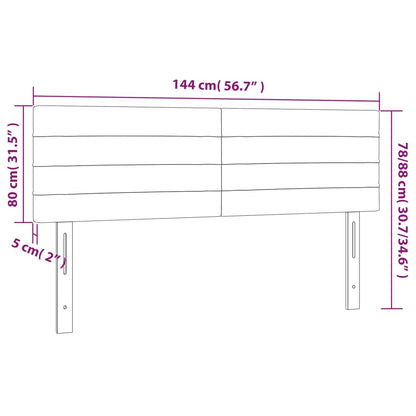 Kopfteile 2 Stk. Hellgrau 72x5x78/88 cm Samt