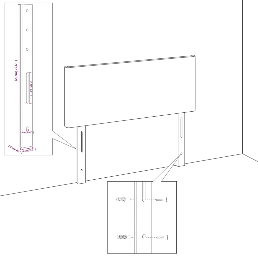 Kopfteile 2 Stk. Blau 80x5x78/88 cm Stoff