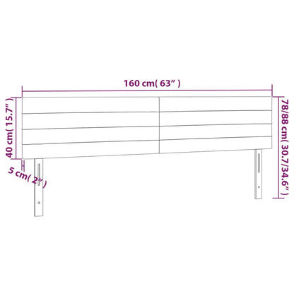 Kopfteile 2 Stk. Rosa 80x5x78/88 cm Samt