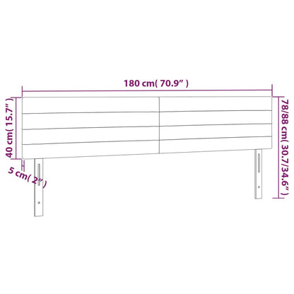 Kopfteile 2 Stk. Schwarz 90x5x78/88 cm Samt