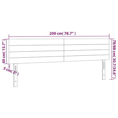 Kopfteile 2 Stk. Dunkelbraun 100x5x78/88 cm Stoff