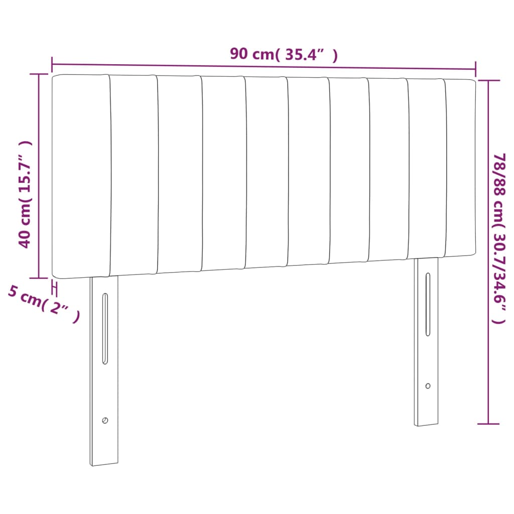 Kopfteil Hellgrau 90x5x78/88 cm Stoff