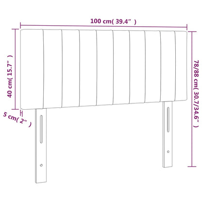 Kopfteil Schwarz 100x5x78/88 cm Samt