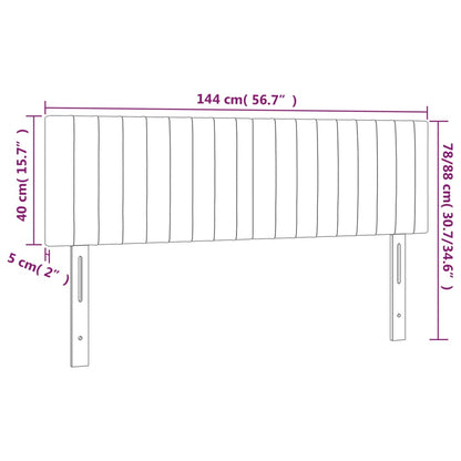 Kopfteile 2 Stk. Dunkelgrau 72x5x78/88 cm Stoff