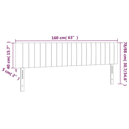 Kopfteile 2 Stk. Hellgrau 80x5x78/88 cm Stoff