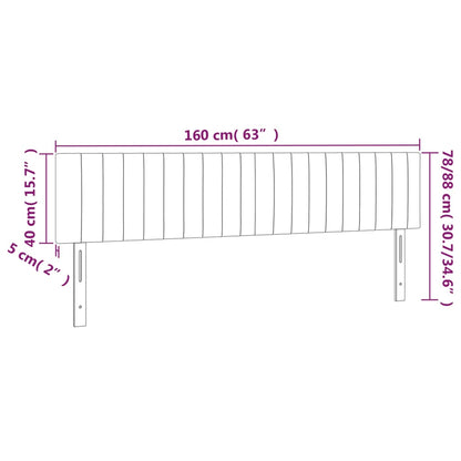 Kopfteile 2 Stk. Blau 80x5x78/88 cm Stoff