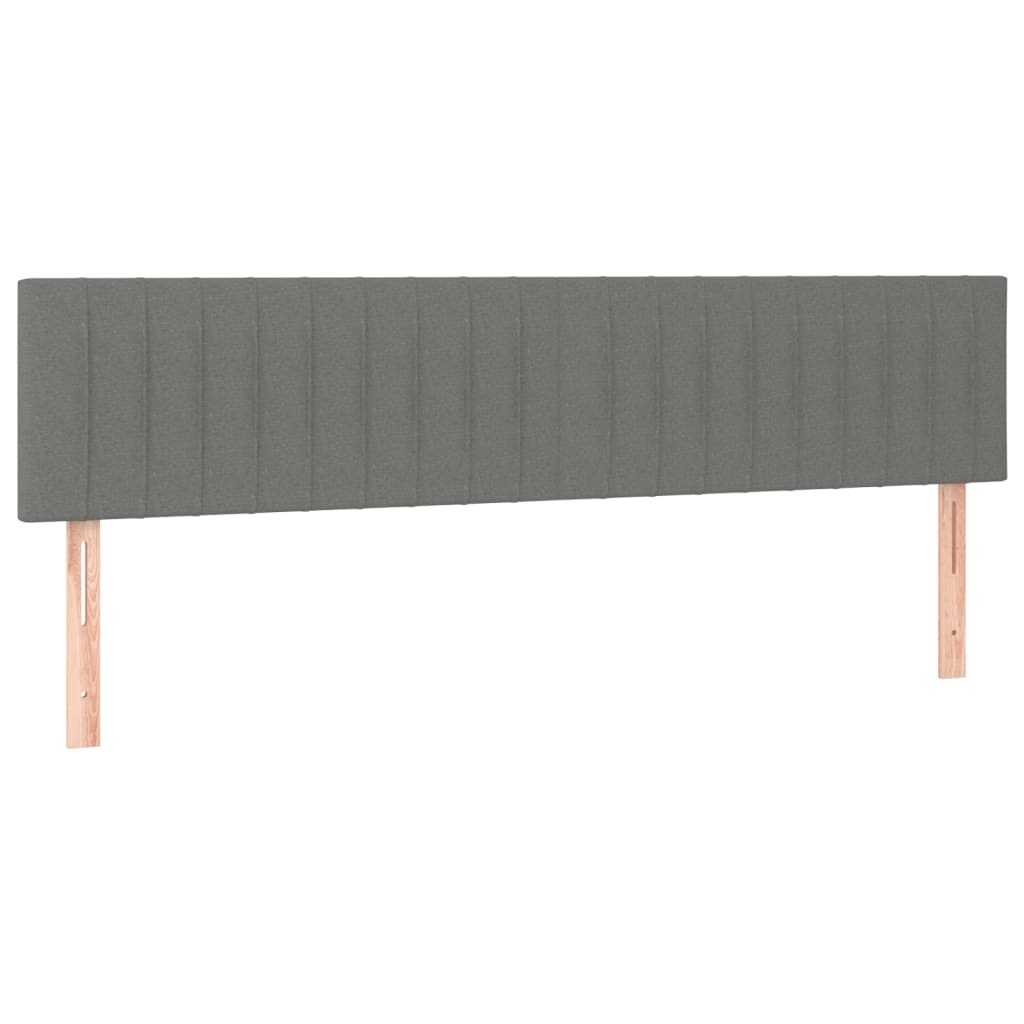 Kopfteile 2 Stk. Dunkelgrau 90x5x78/88 cm Stoff