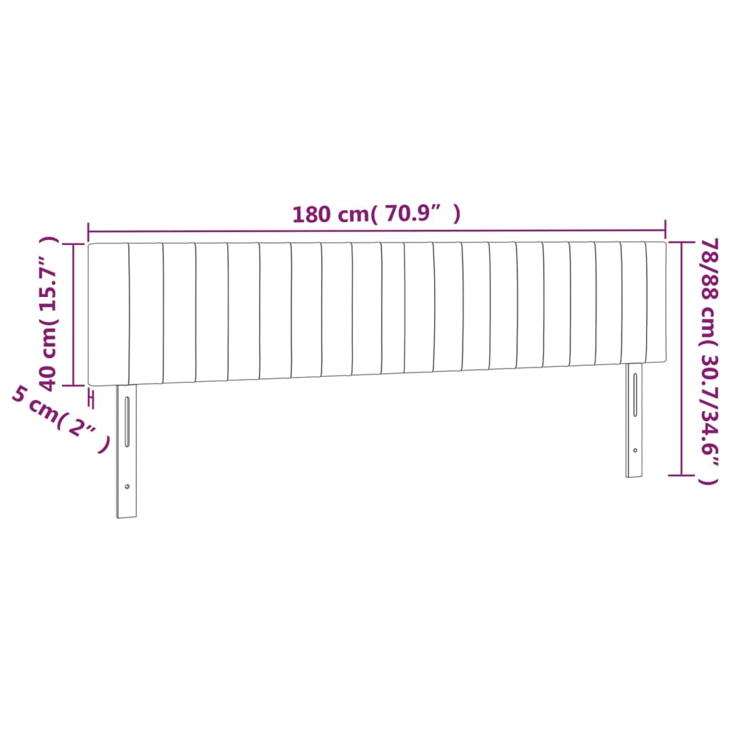 Kopfteile 2 Stk. Dunkelgrün 90x5x78/88 cm Samt