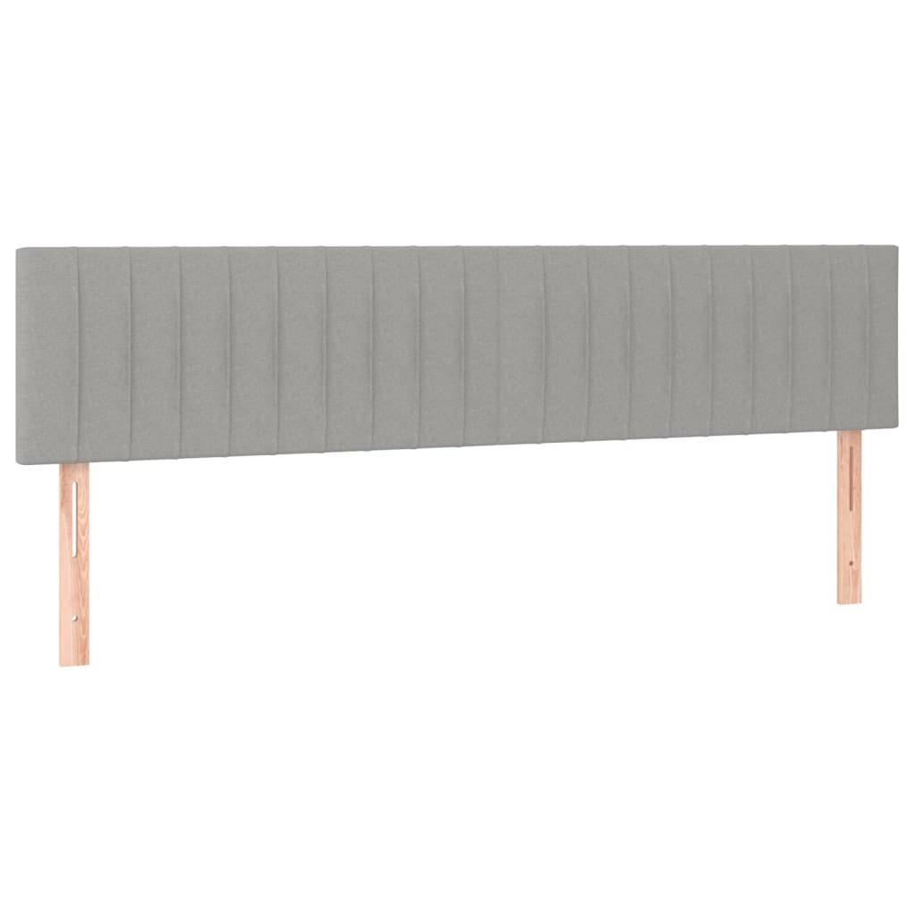 Kopfteile 2 Stk. Hellgrau 100x5x78/88 cm Stoff