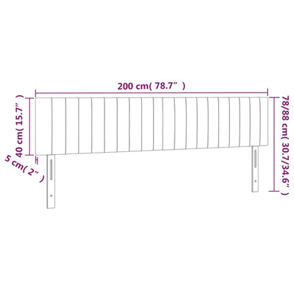 Kopfteile 2 Stk. Creme 100x5x78/88 cm Stoff