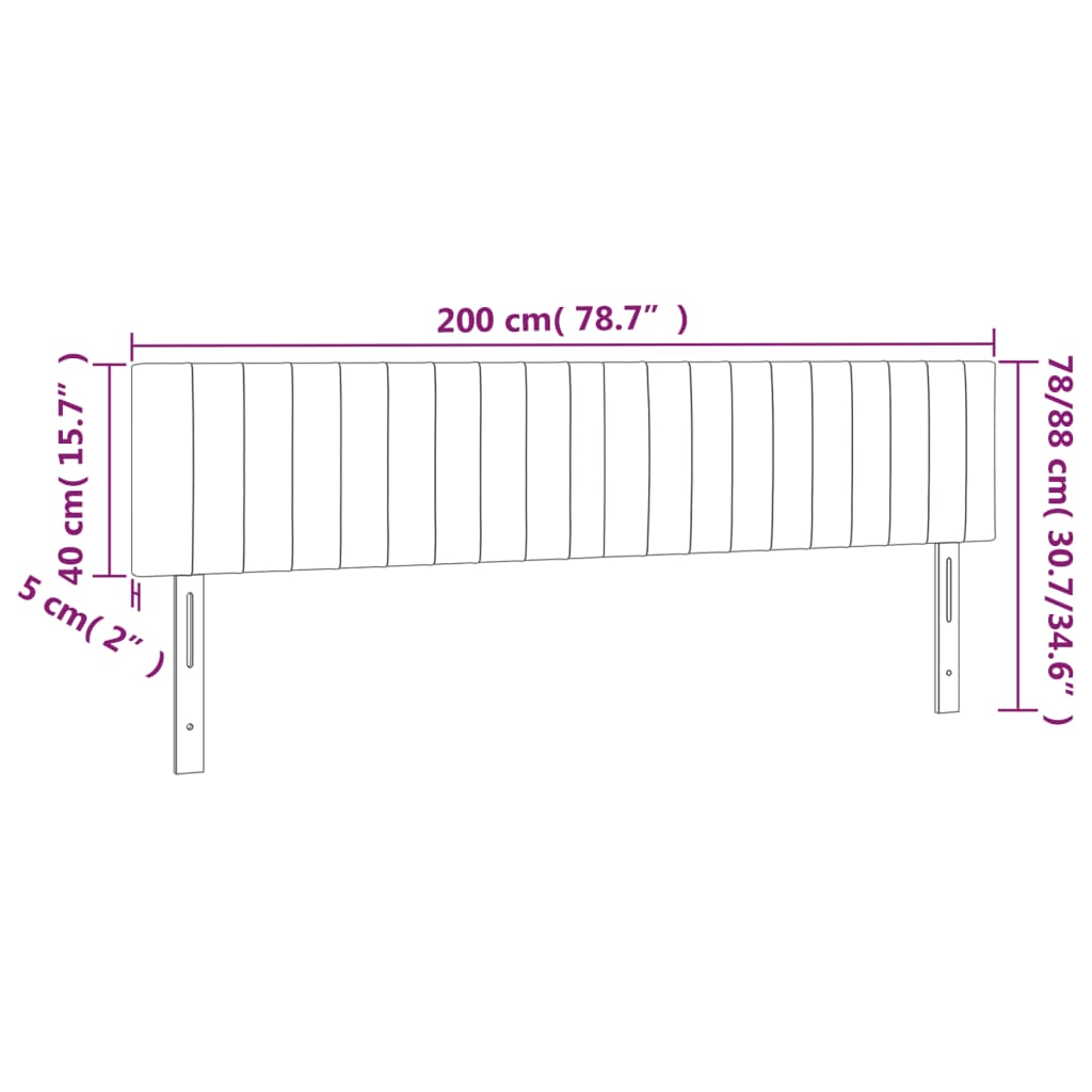 Kopfteile 2 Stk. Dunkelblau 100x5x78/88 cm Samt