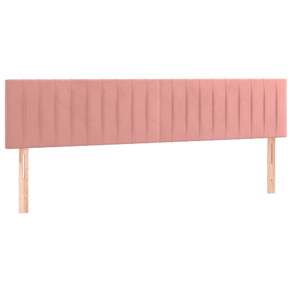 Kopfteile 2 Stk. Rosa 100x5x78/88 cm Samt