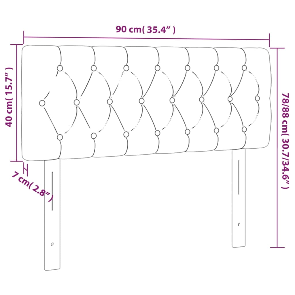 Kopfteil Hellgrau 90x7x78/88 cm Samt