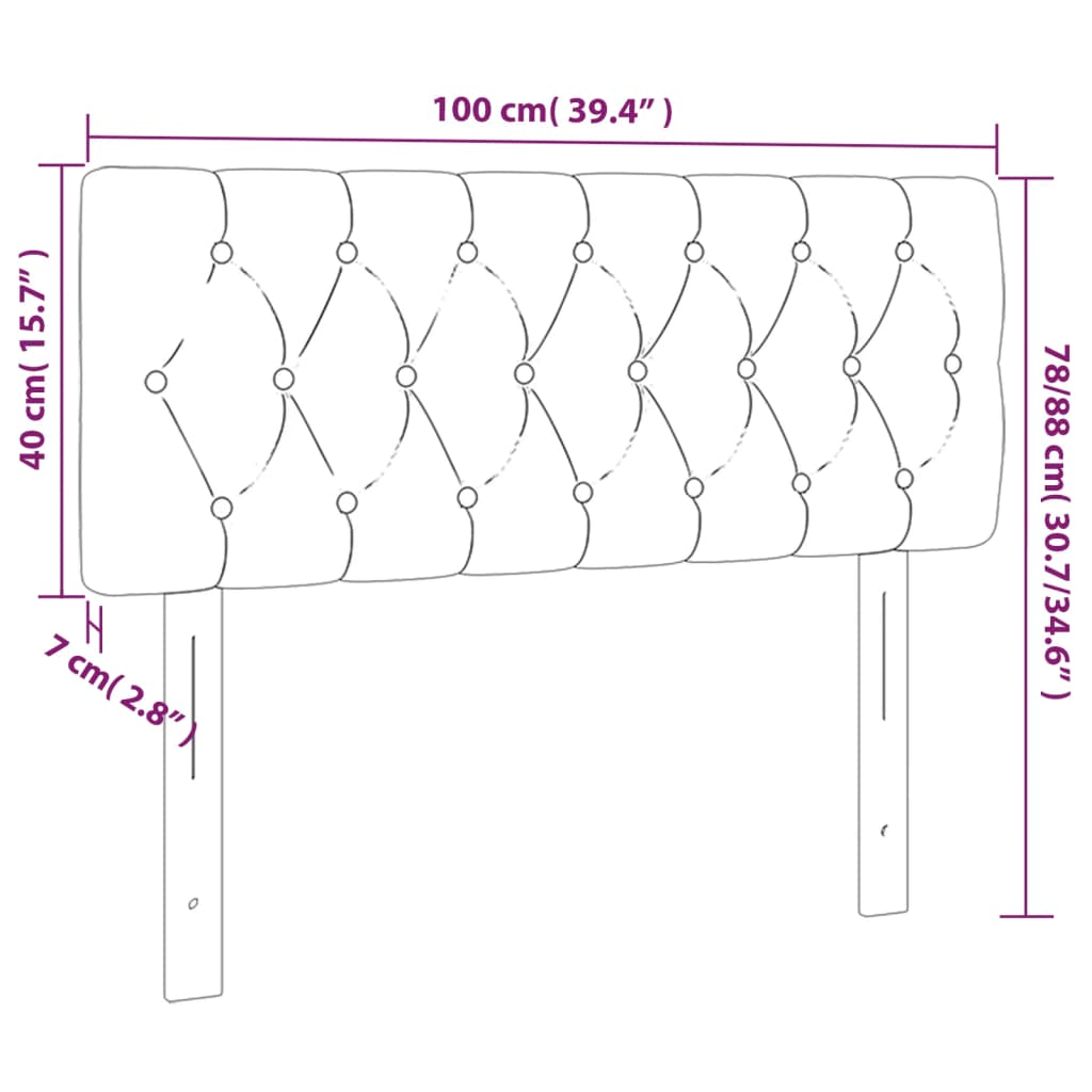 Kopfteil Dunkelgrau 100x7x78/88 cm Stoff