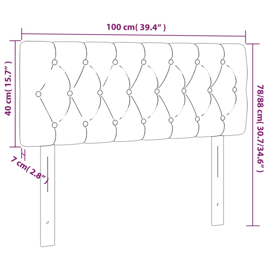 Kopfteil Dunkelbraun 100x7x78/88 cm Stoff