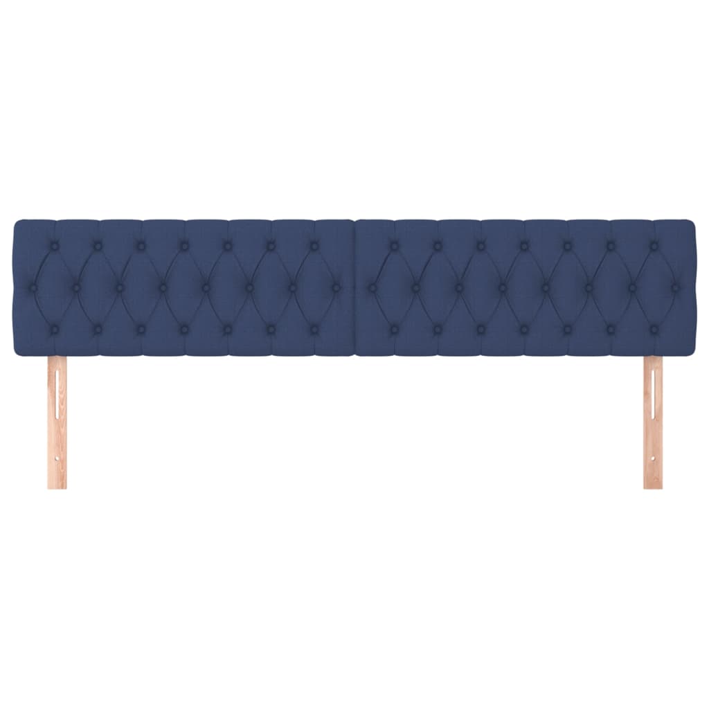 Kopfteile 2 Stk. Blau 90x7x78/88 cm Stoff