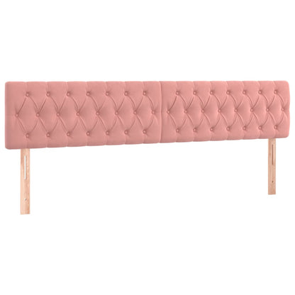 Kopfteile 2 Stk. Rosa 100x7x78/88 cm Samt