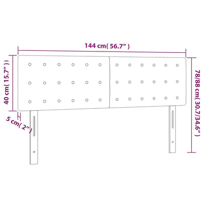 Kopfteile 2 Stk. Hellgrau 72x5x78/88 cm Stoff