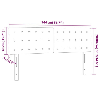 Kopfteile 2 Stk. Dunkelgrau 72x5x78/88 cm Stoff