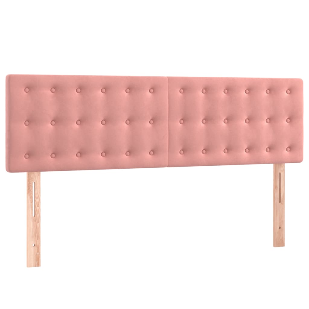 Kopfteile 2 Stk. Rosa 72x5x78/88 cm Samt