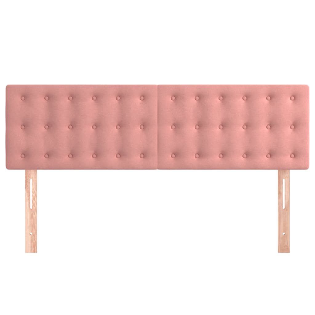 Kopfteile 2 Stk. Rosa 72x5x78/88 cm Samt