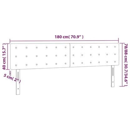 Kopfteile 2 Stk. Hellgrau 90x5x78/88 cm Stoff