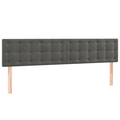 Kopfteile 2 Stk. Dunkelgrau 90x5x78/88 cm Samt