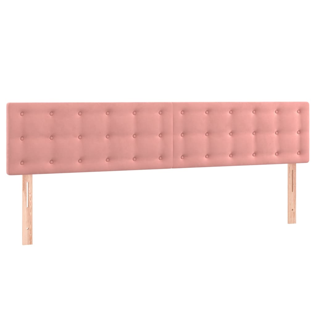 Kopfteile 2 Stk. Rosa 90x5x78/88 cm Samt